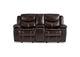 8230BRW-2 Bastrop Double Glider Reclining Love Seat with Center Console