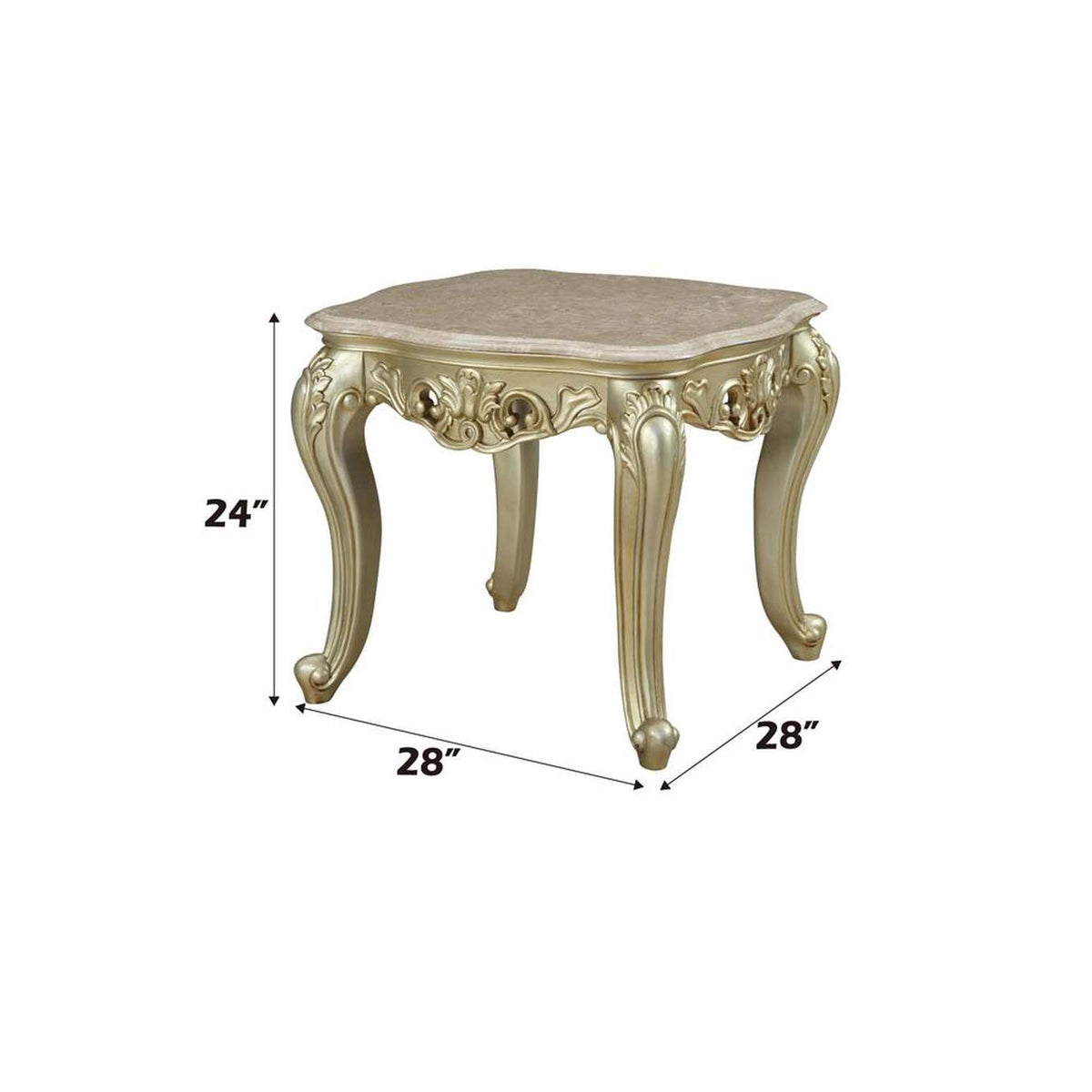82442 Gorsedd End Table with Marble Top