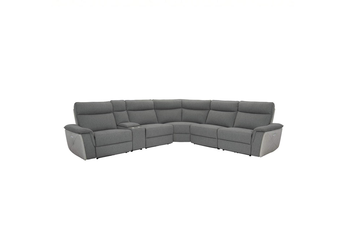 8259DGKIT6SCPWH Maroni 6-Piece Modular Power Reclining Sectional with Power Headrests