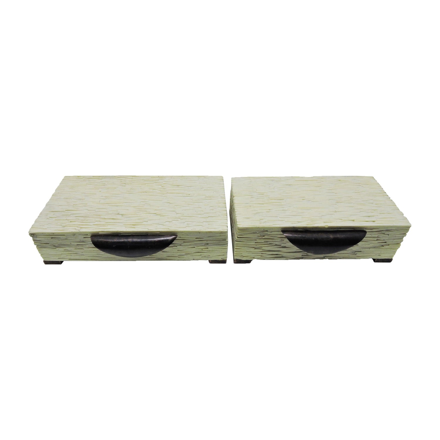 14" / 16" Hadwin Resin Cream Boxes (Set of 2) - Ivory / Beige