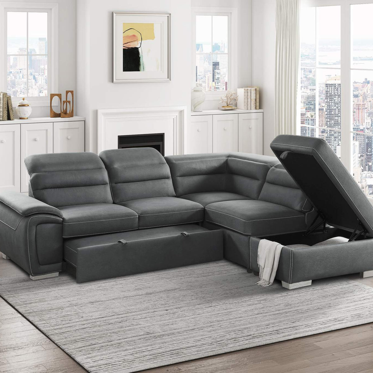 8277NGY-4 Storage Ottoman