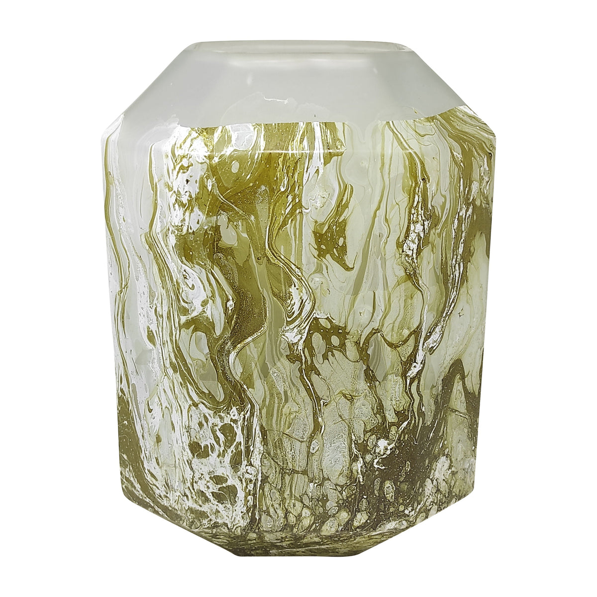 Dominique Glass 13" Copper Fire Finished Vase - Multi