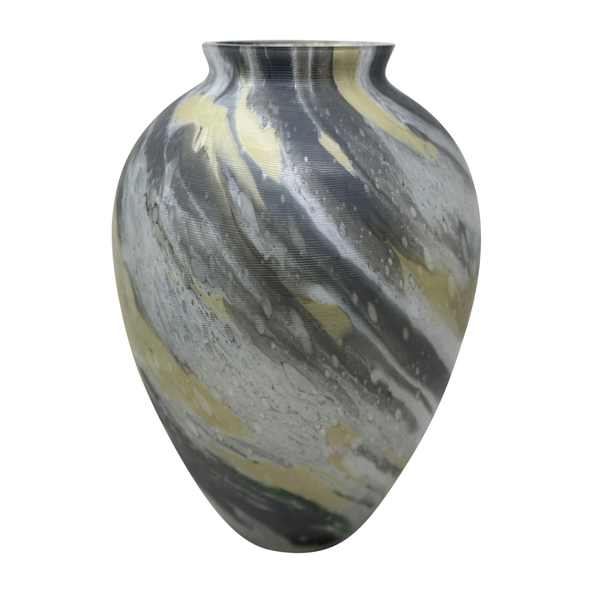 Marco Glass 12" Marbled Look Vase - Multi