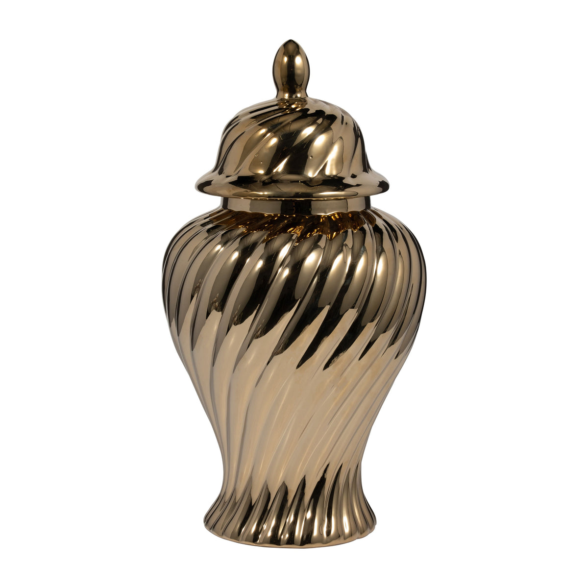 Swirl Temple Jar - Gold