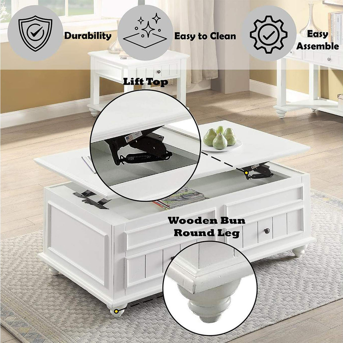 83325 Natesa Coffee Table with Lift Top