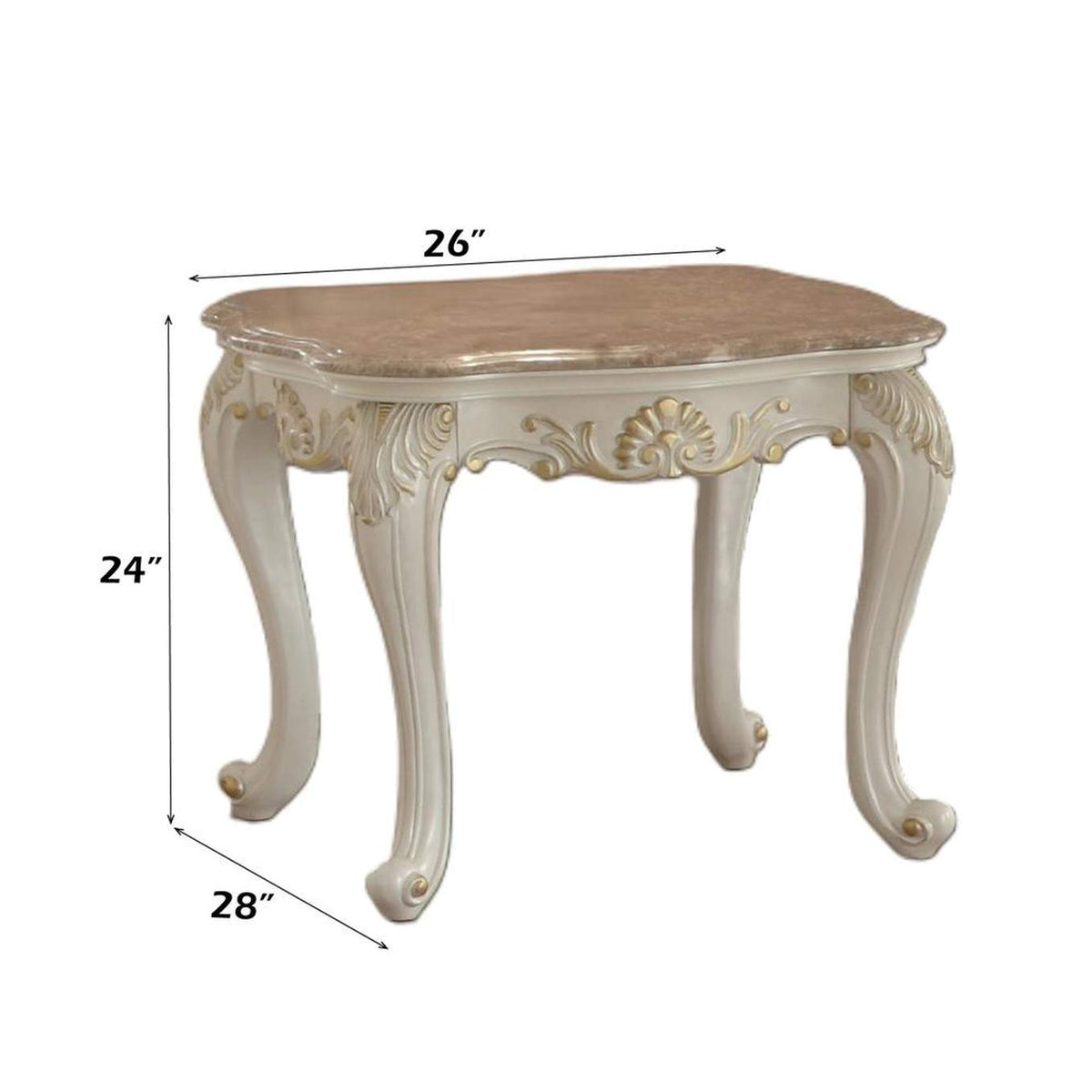 83542 Chantelle End Table with Marble Top