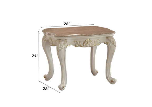 83542 Chantelle End Table with Marble Top