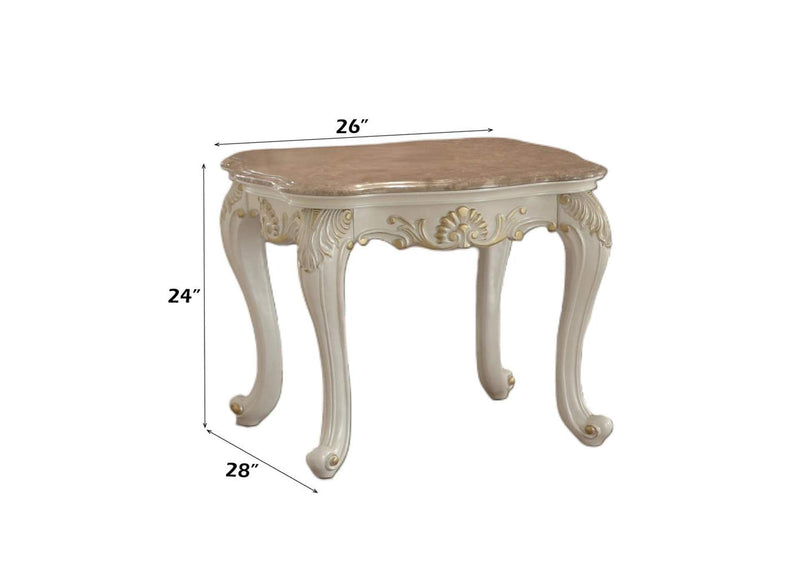 83542 Chantelle End Table with Marble Top