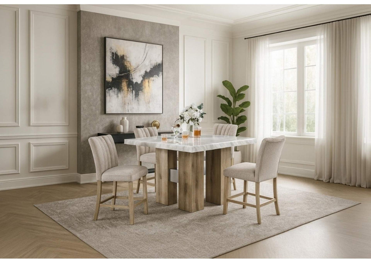 D04BT-NAT+D8685BS-BEIGE_NAT_7PC D04 NATURAL BAR TABLE + 6 D8685 BEIGE - NAT BAR STOOL