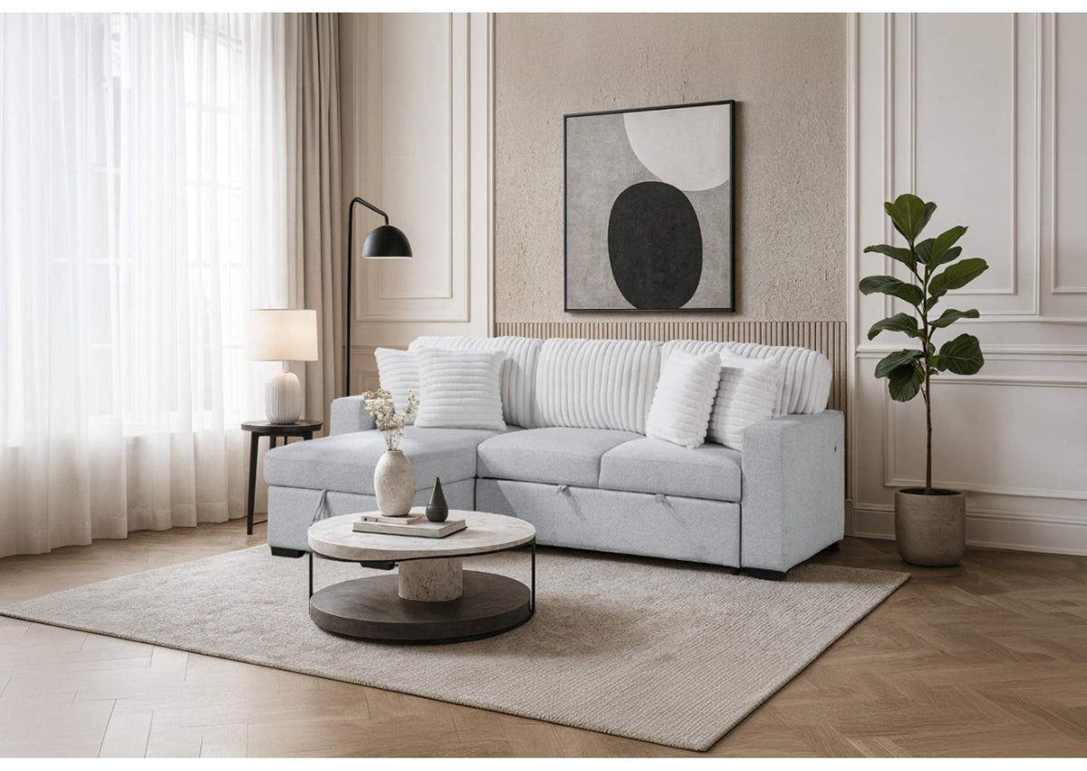 U0204-LT_GREY_WHITE-REV_PULL_OUT_SOFA_BED U0204 LIGHT GREY - WHITE REVERSIBLE PULL OUT SOFA BED