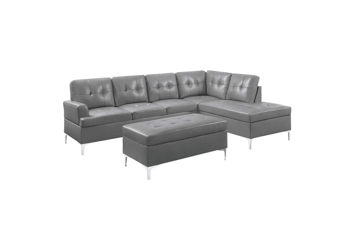 8378GRYKIT3 Barrington 3-Piece Sectional with Right Chaise and Ottoman