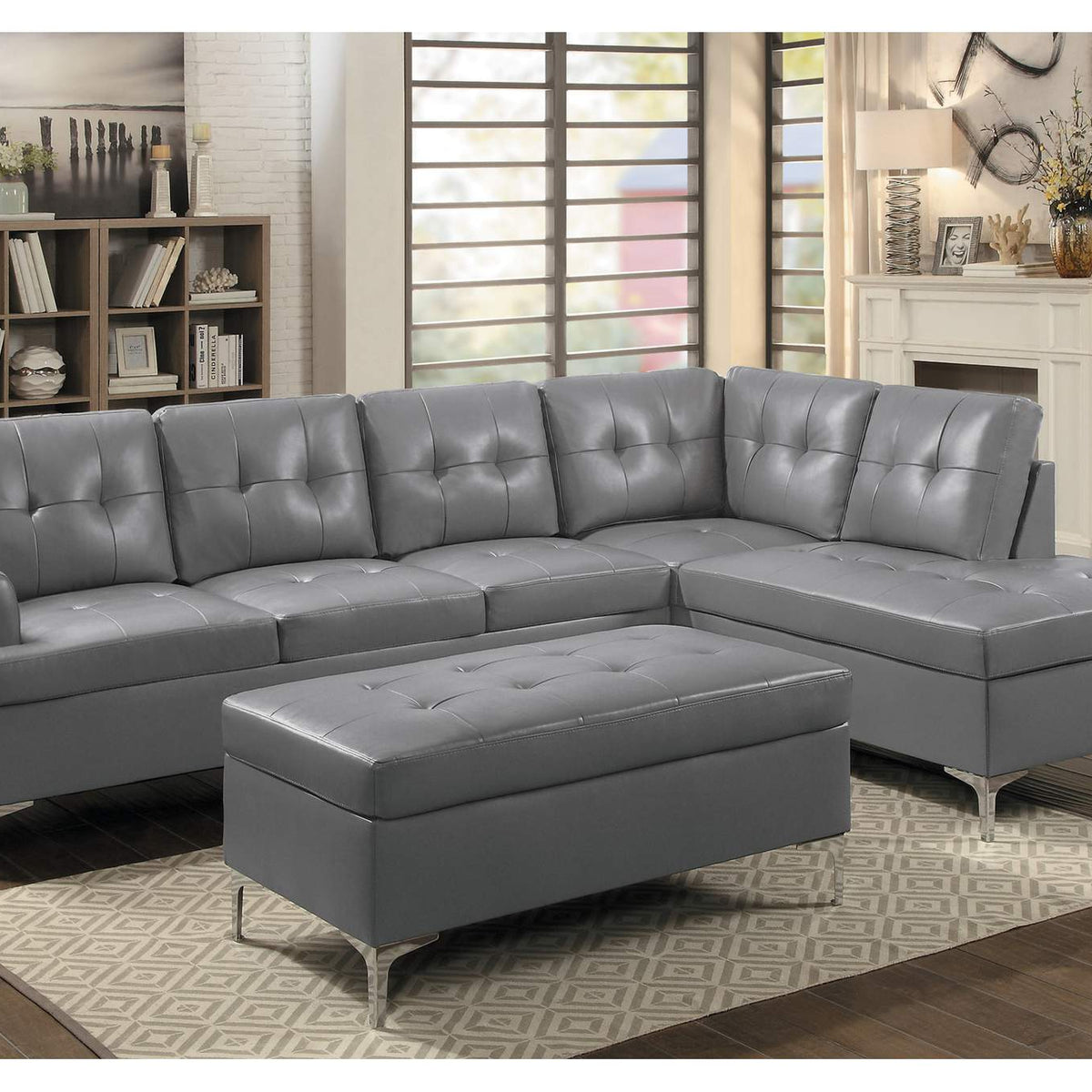 8378GRY-4 Barrington Ottoman