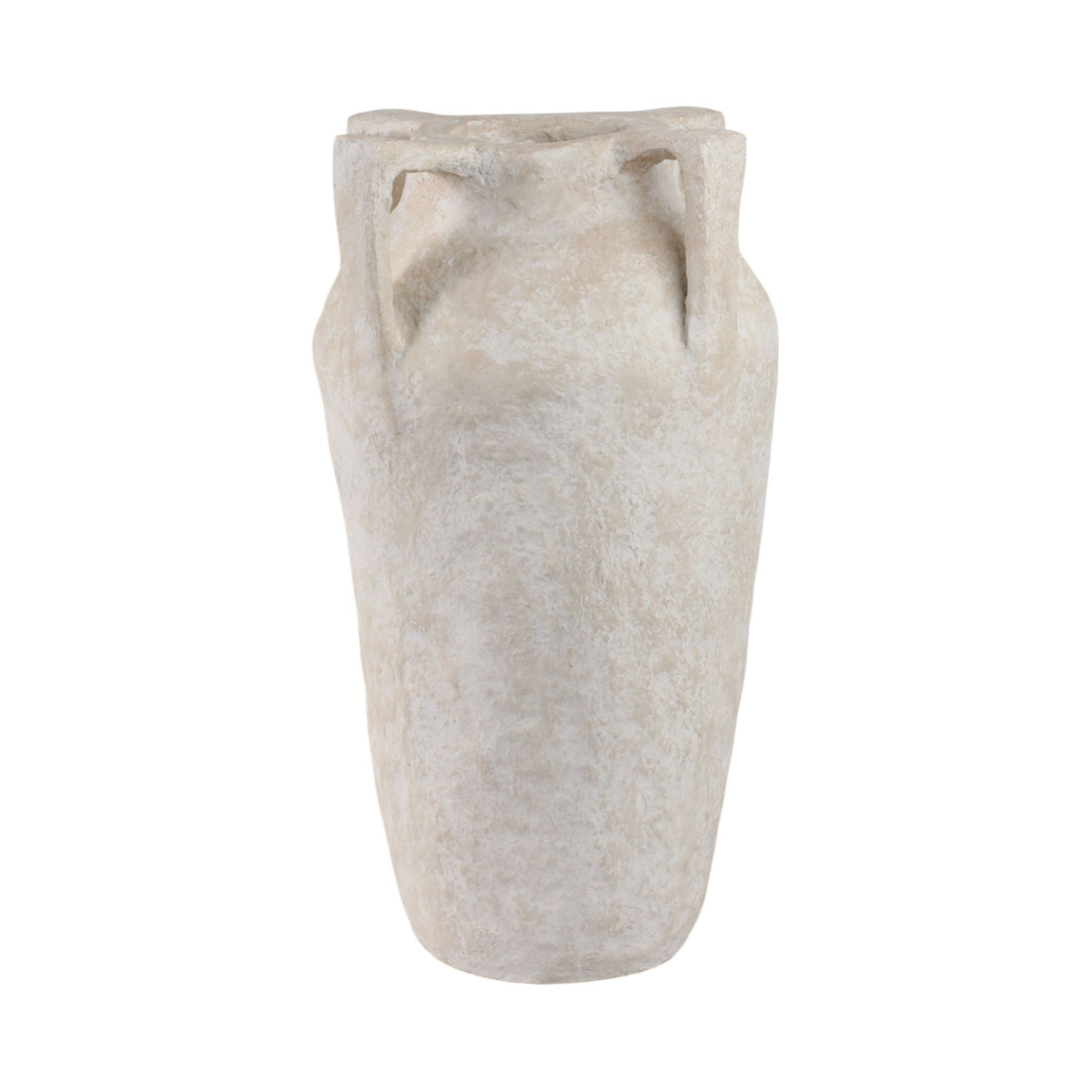 15" Paper Mache Handle Vase - White