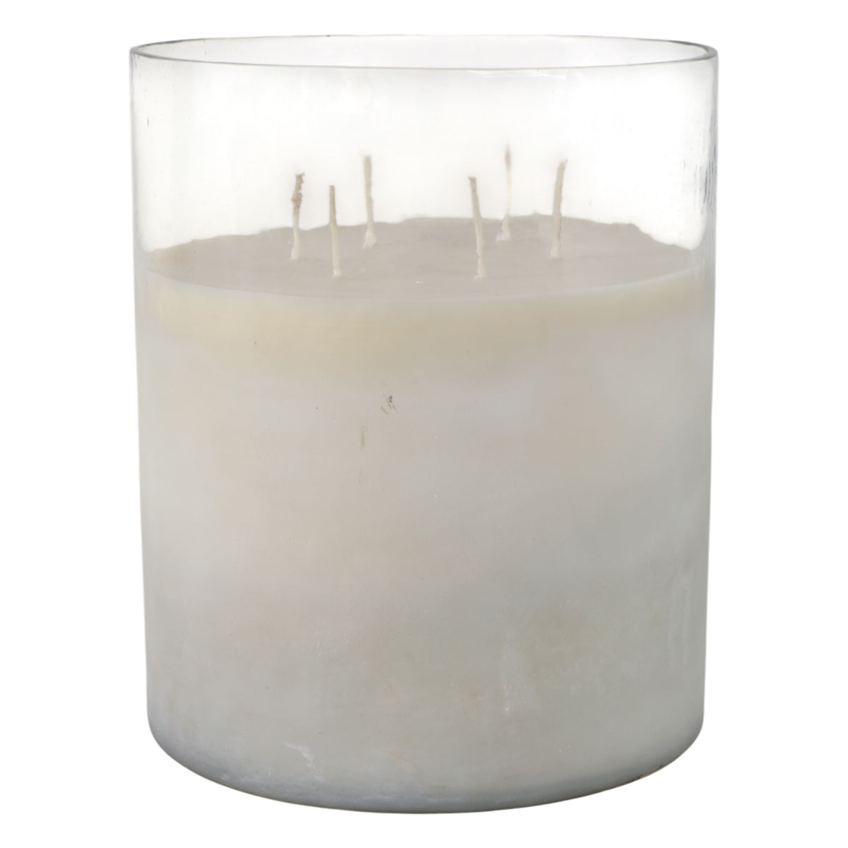 10" Jasmine Frosted Glass Candle - Clear / Frost