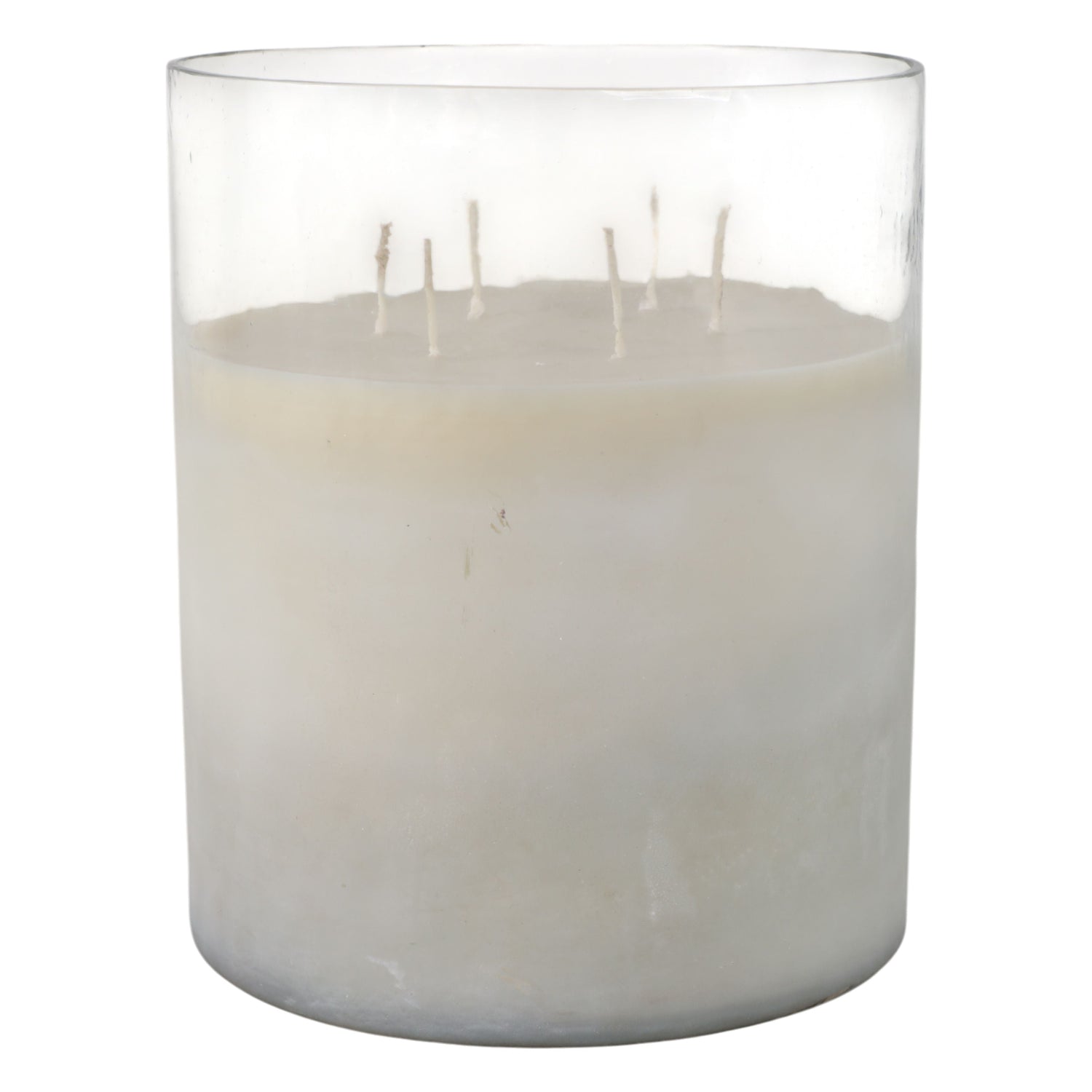 10" Jasmine Frosted Glass Candle - Clear / Frost