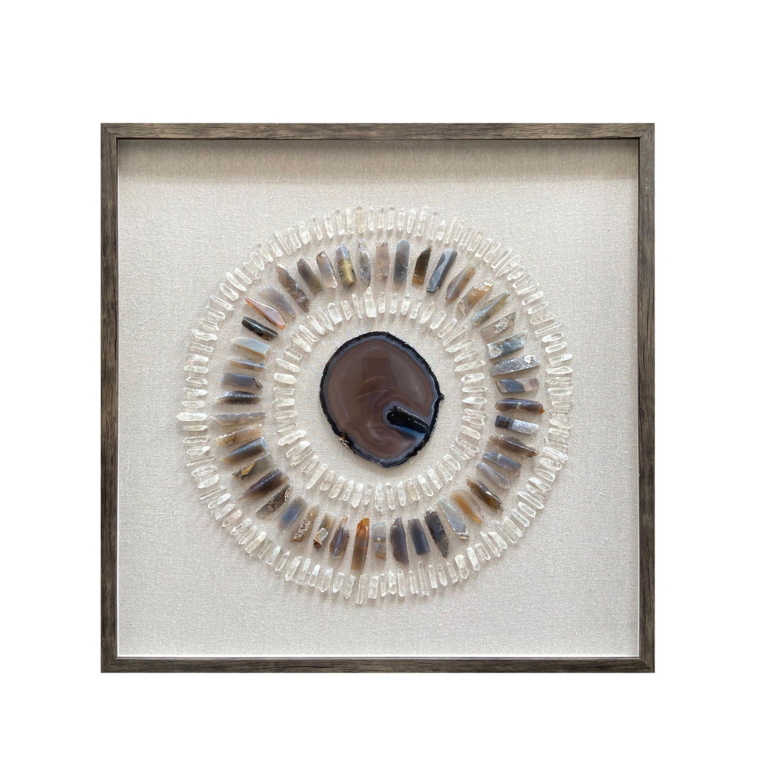 30" x 30" Henderson Agate And Crystal Shadow Box Wall - Multi