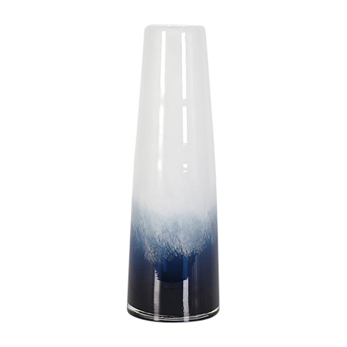 Glass 15" Blue Waters Vase - Blue/White