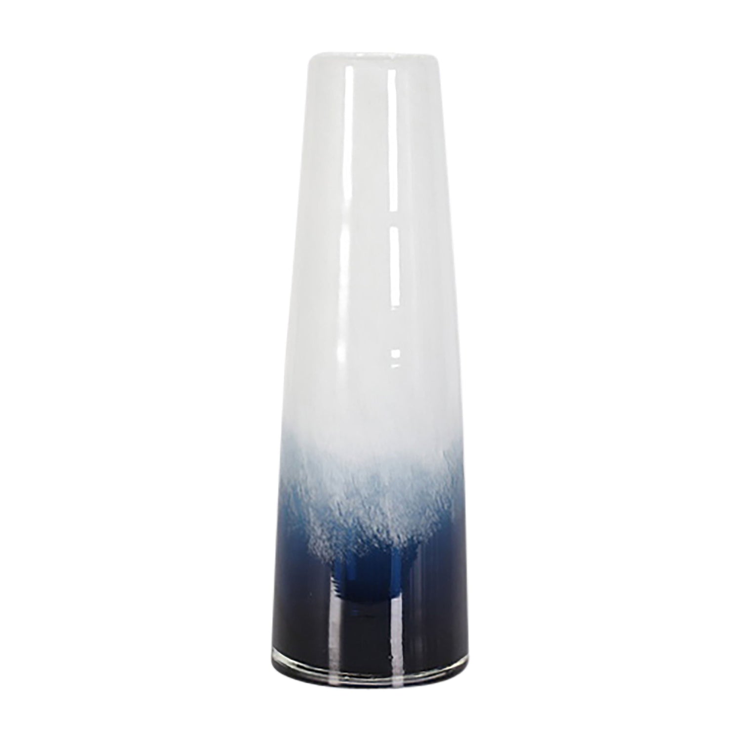 Glass 15" Blue Waters Vase - Blue/White