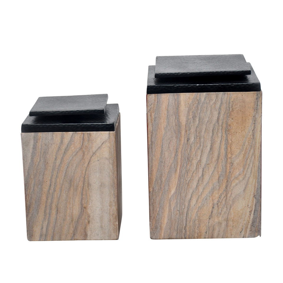 Maverick Sandstone Boxes (Set of 2) - Natural