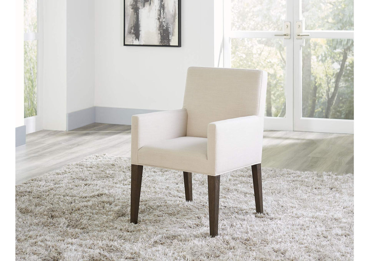 FPBL64B Modesto Upholstered Arm Chair In Abalone Linen And French Roast (Set of 2)