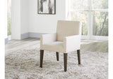 FPBL64B Modesto Upholstered Arm Chair In Abalone Linen And French Roast (Set of 2)