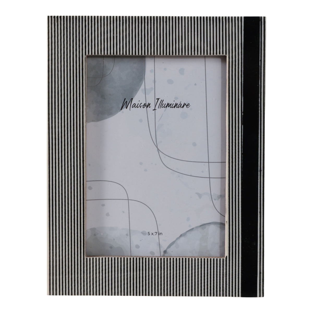 5" x 7" Lines Resin Photo Frame - Black / White