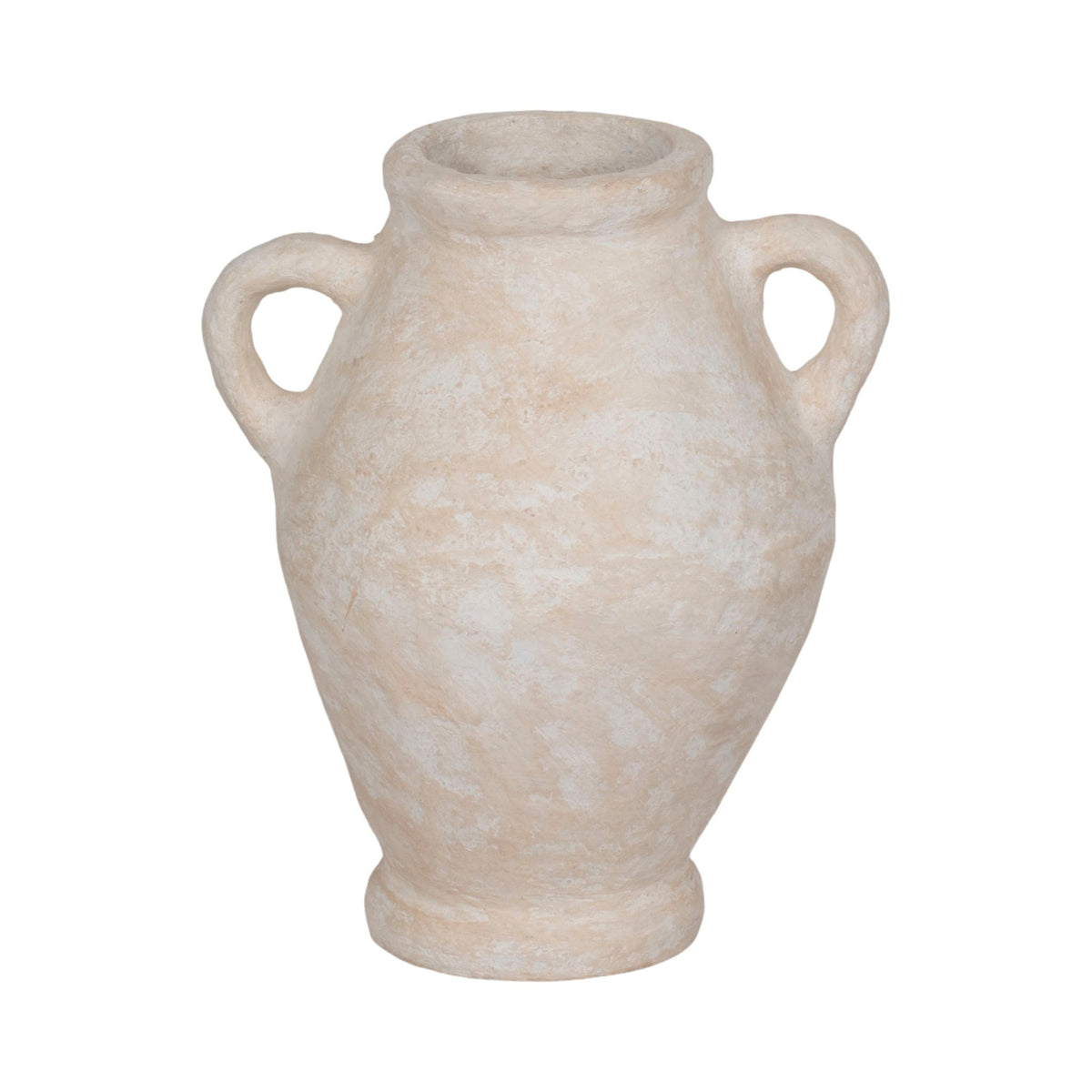 Paper Mache Jug With Handles - White