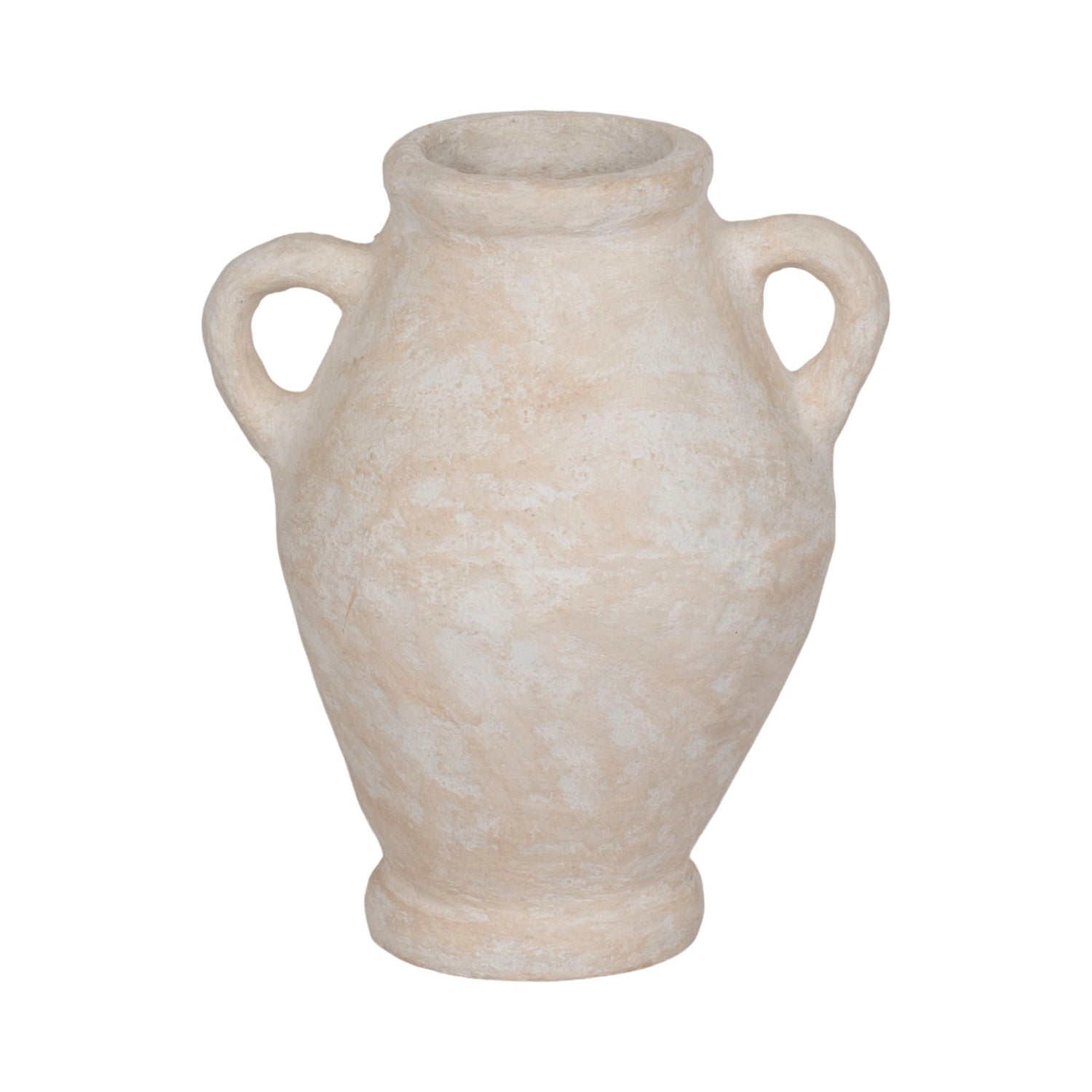 Paper Mache Jug With Handles - White
