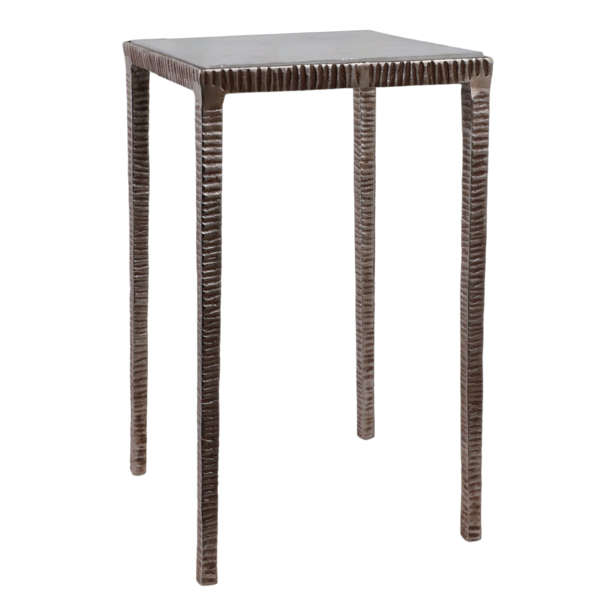 Cavalier Quartz Top Accent Table - Bronze / Gray