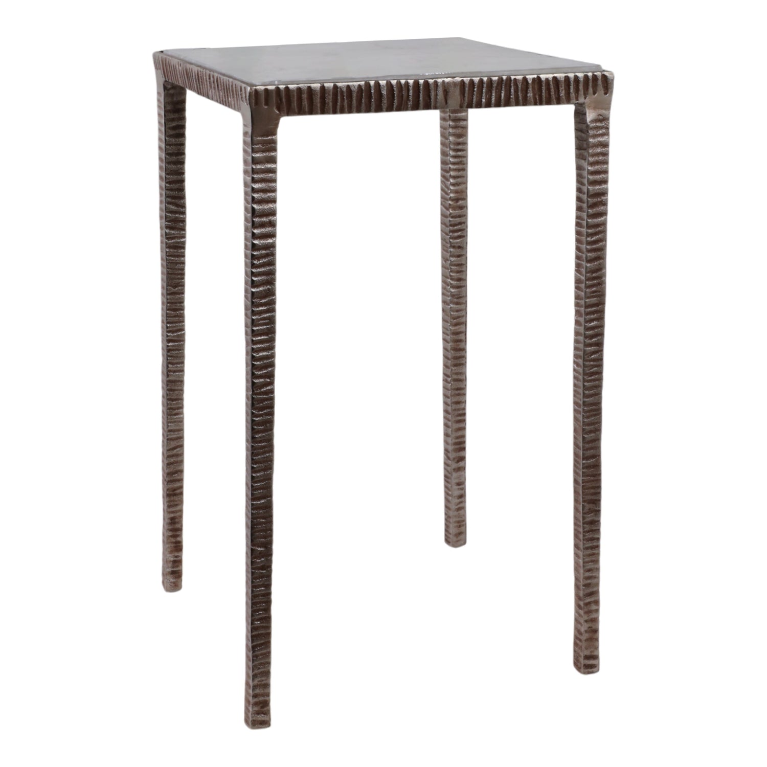 Cavalier Quartz Top Accent Table - Bronze / Gray