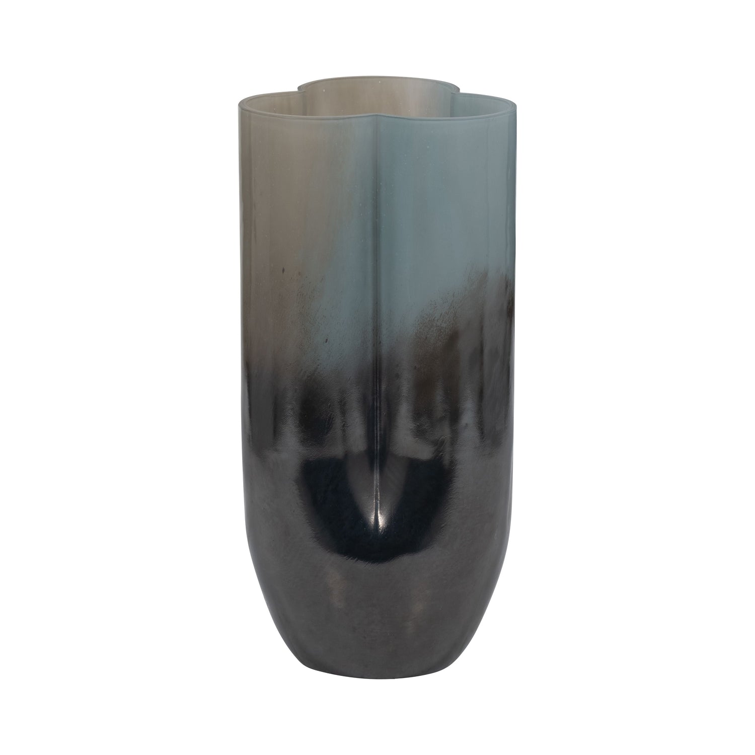 12" Lyna Medium Glass Vase - Blue