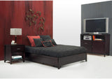 SP23D7 Simple Wood Storage Bed In Espresso