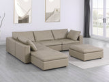 1100 - 6-Piece Left Arm Facing 3-Seat Sectional (Top-Grain Italian Leather)