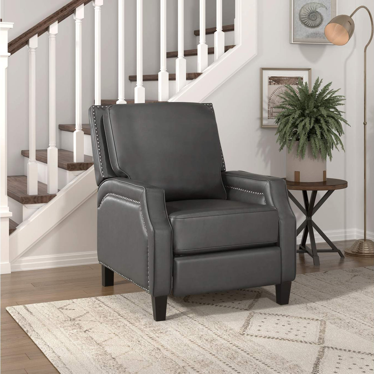 8504GRY-1 Berenson Push Back Reclining Chair