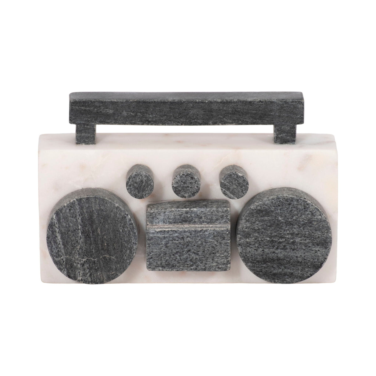 8" Marble Boombox - White / Black