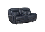8516BU-2 Littleton Double Reclining Love Seat with Center Console, Receptacles and USB Ports