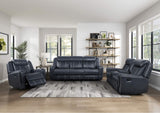 8516BU-3 Littleton Double Reclining Sofa with Center Drop-Down Cup Holders,Storage Pouch, Receptacles and USB Ports