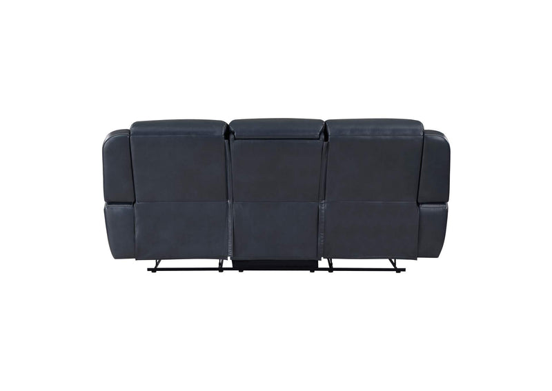 8516BU-3 Littleton Double Reclining Sofa with Center Drop-Down Cup Holders,Storage Pouch, Receptacles and USB Ports