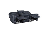 8516BU-3 Littleton Double Reclining Sofa with Center Drop-Down Cup Holders,Storage Pouch, Receptacles and USB Ports