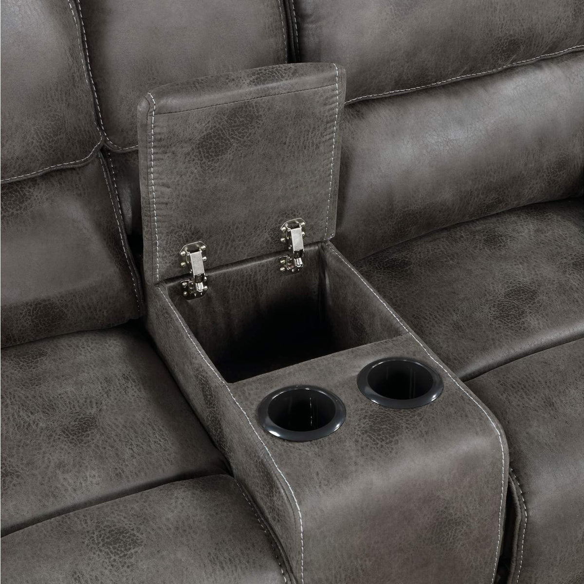 8517GRY-2PW Proctor Power Double Reclining Love Seat with Center Console