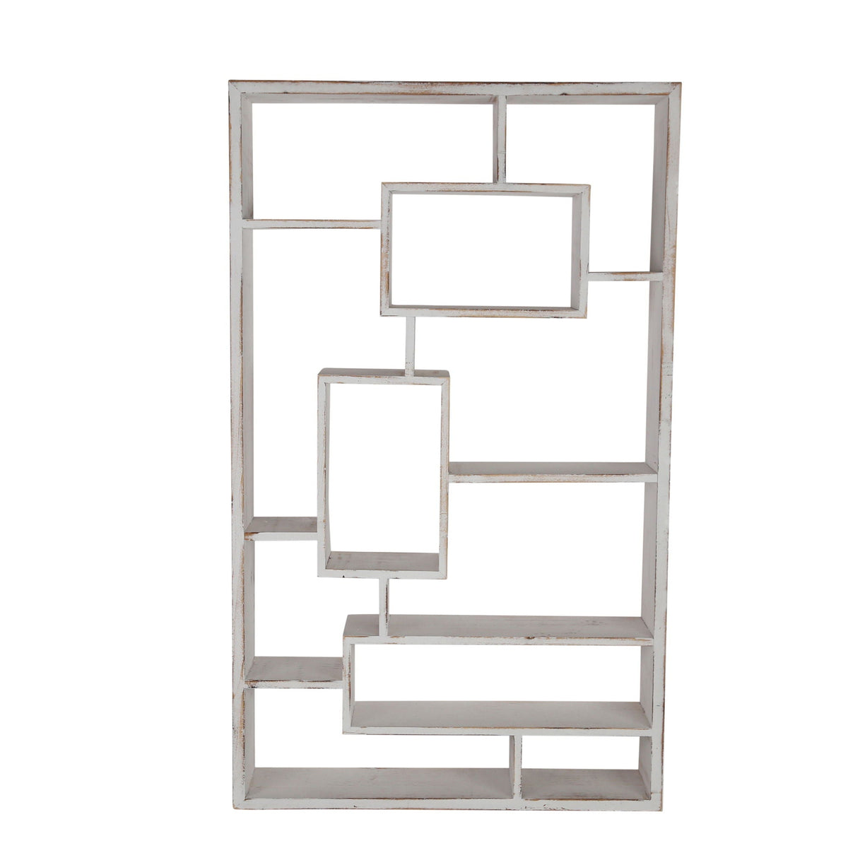Wooden Multi-Tier Wall Shelf - White Wash