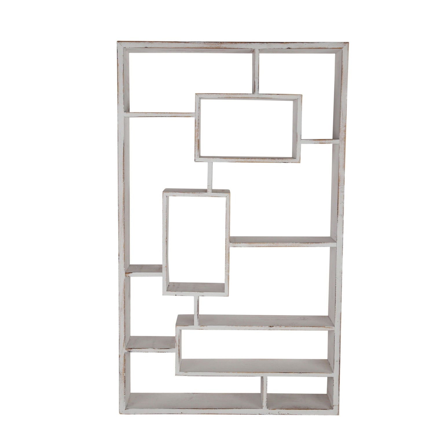 Wooden Multi-Tier Wall Shelf - White Wash