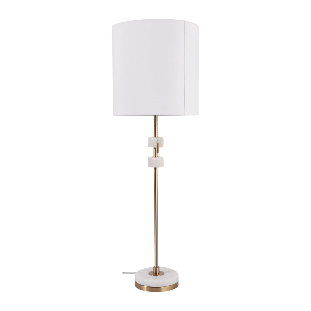 32" Floyd Gold Buffet Lamp - White / Gold