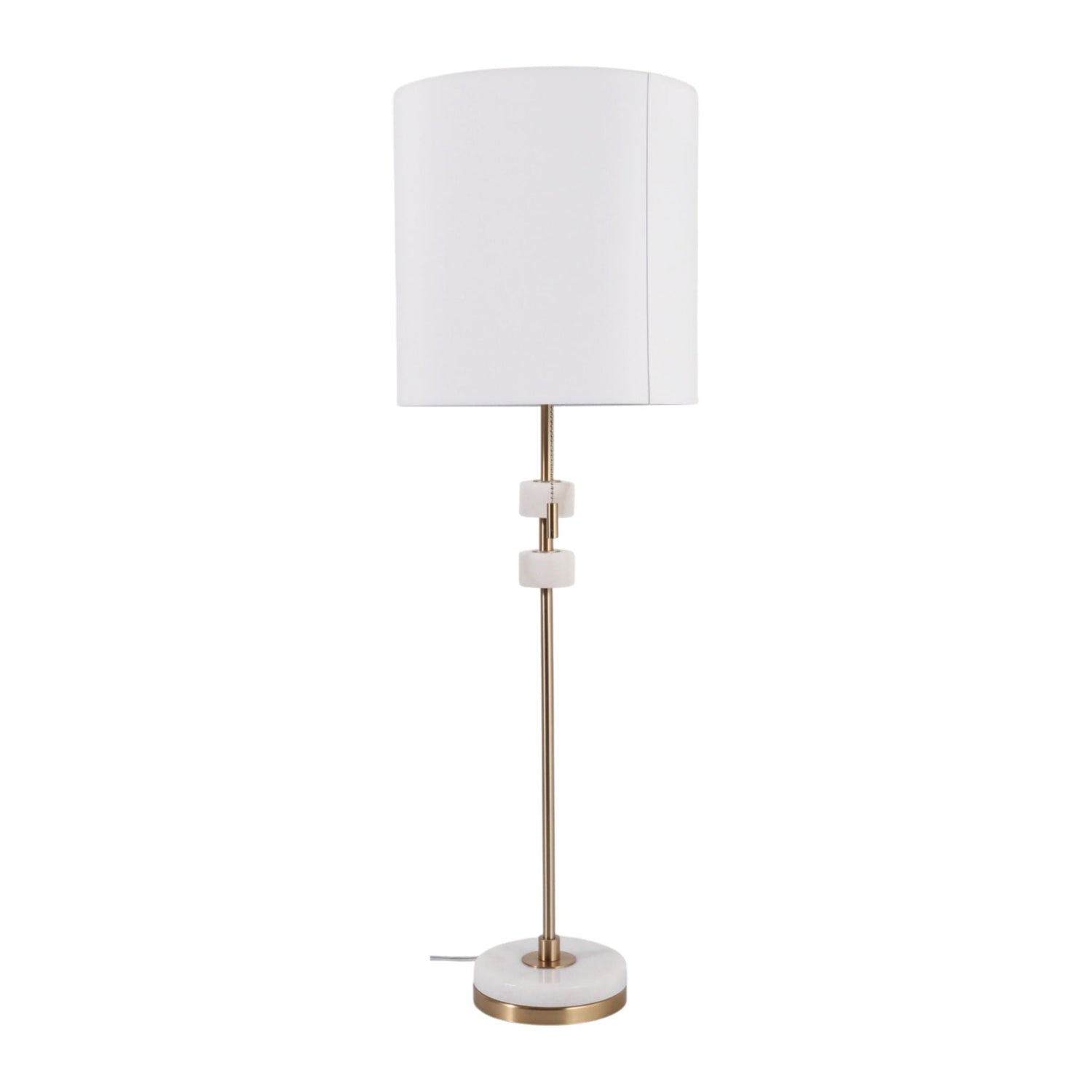 32" Floyd Gold Buffet Lamp - White / Gold