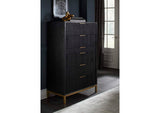 8ZU584A Kentfield Solid Wood Six Drawer Chest In Black Drifted Oak (2024)