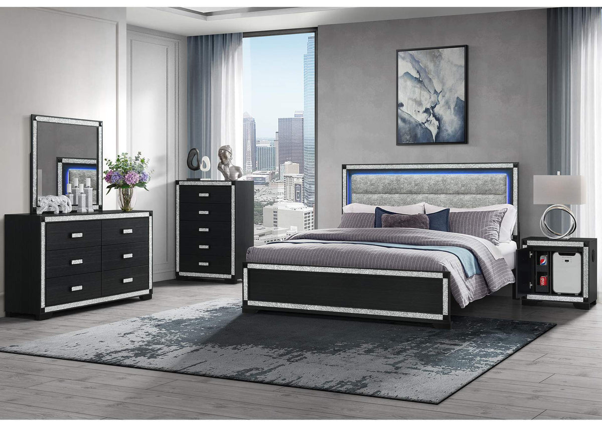 SOLEIL-CHARCOAL-KBG_W_COOLER SOLEIL CHARCOAL KING BED GROUP WITH COOLER AND SPEAKER