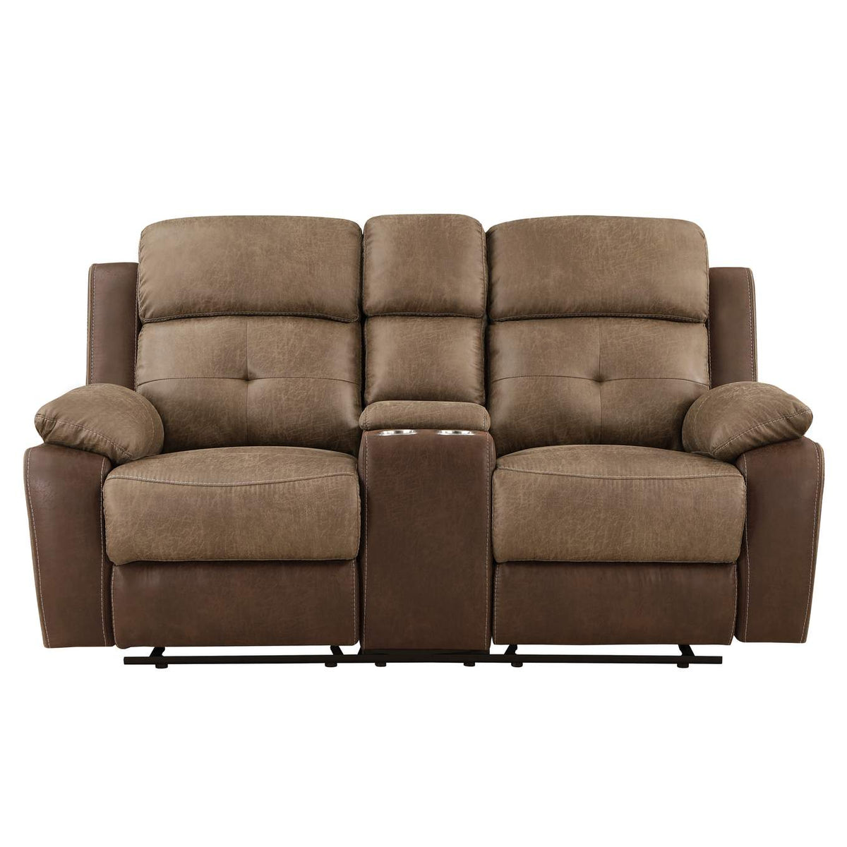 8599BR-2 Glendale Double Glider Reclining Love Seat with Center Console