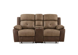 8599BR-2 Glendale Double Glider Reclining Love Seat with Center Console