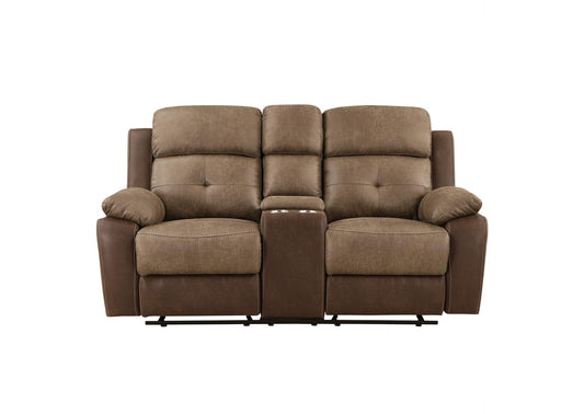 8599BR-2 Glendale Double Glider Reclining Love Seat with Center Console