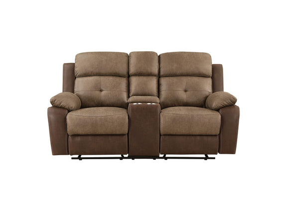 8599BR-2 Glendale Double Glider Reclining Love Seat with Center Console
